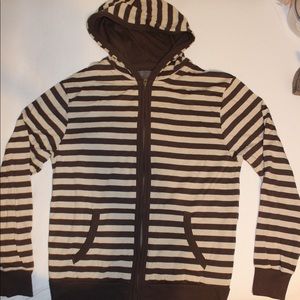 Comfortable striped zip up sweater